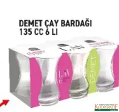 LAV DEMET ÇAY BARDAĞI 135 CC 6'LI fiyat ve kampanya bilgisi